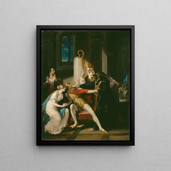Edwy and Elgiva, a scene from Saxon history - William Hamilton — framed artwork on a wall