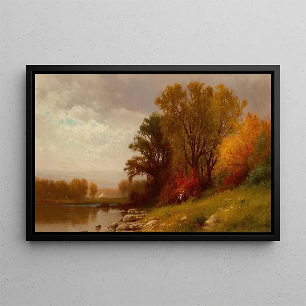 A Day in Autumn - William Hart — framed artwork on a wall