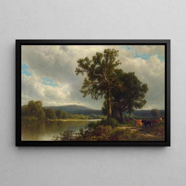 Scene at Napanoch - William Hart — framed artwork on a wall