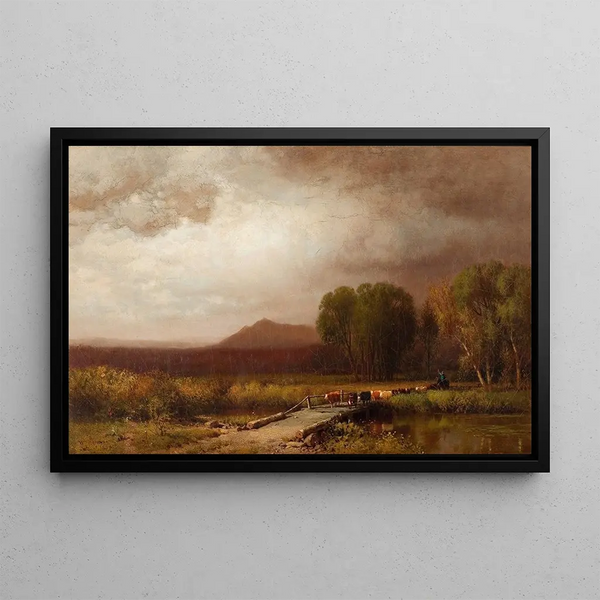 The Cattle Drive - William Hart — framed artwork on a wall