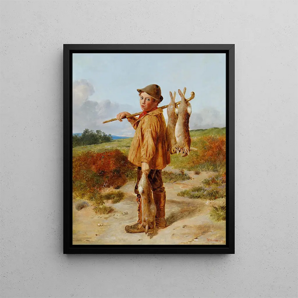 The Young Poacher - William Hemsley — framed artwork on a wall