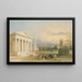 Study for the view of Bartlett on Yale College and the Statehouse - William Henry Bartlett — framed artwork on a wall