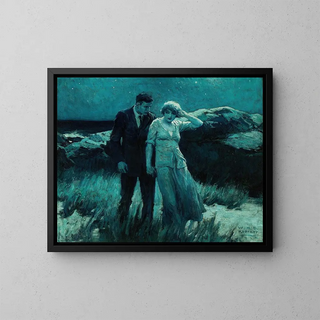 Promenade au clair de lune - William Henry Dethlef Koerner — framed artwork on a wall