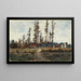 Landscape Painting near Barbizon France - William Henry Hilliard — framed artwork on a wall