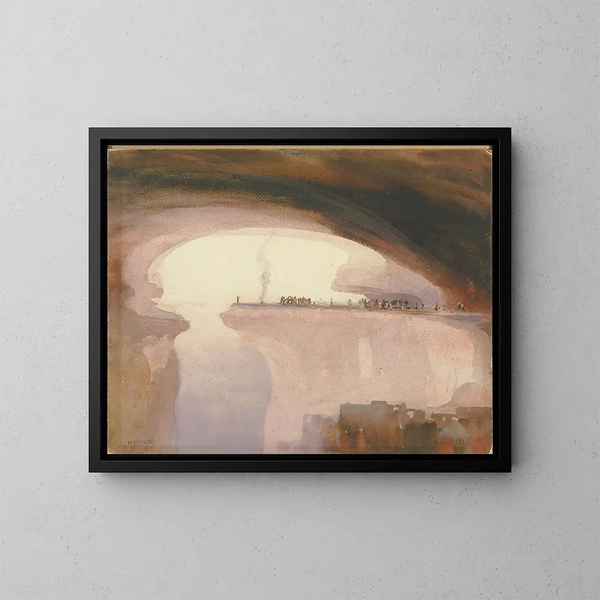 A Ceremony of Cliff Dwellers, Colorado - William Henry Holmes — framed artwork on a wall