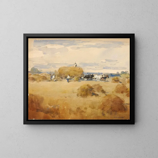 Scene of Mowing - William Henry Holmes — framed artwork on a wall