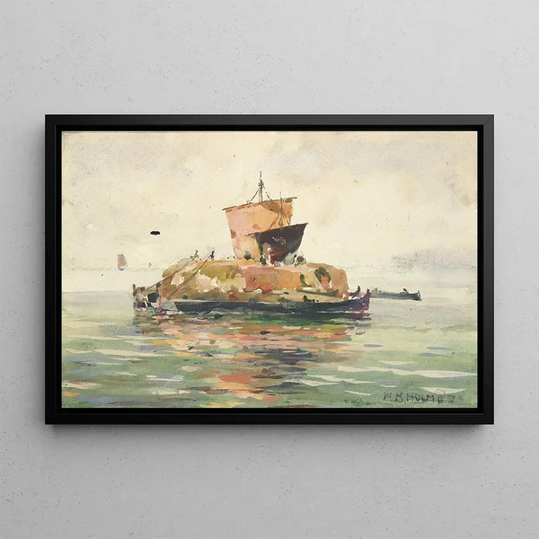 Venice Freight Boats - William Henry Holmes — framed artwork on a wall