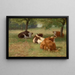 Cows in a Grassy Field - William Henry Howe — framed artwork on a wall