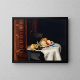 Nature morte avec des fruits - William Henry Huddle — framed artwork on a wall