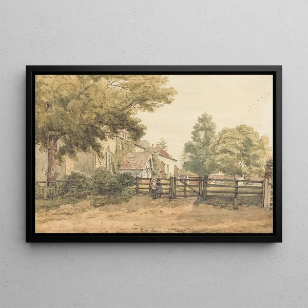 Church of Aldenham - William Henry Hunt — framed artwork on a wall