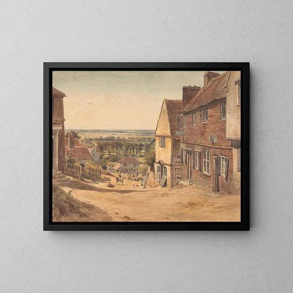 Rue Dagnall, St Albans - William Henry Hunt — framed artwork on a wall