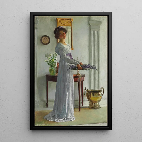 Lavender Fresh - William Henry Margetson — framed artwork on a wall