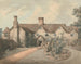 A boy playing drum in the garden of a country house - William Henry Pyne — artwork view