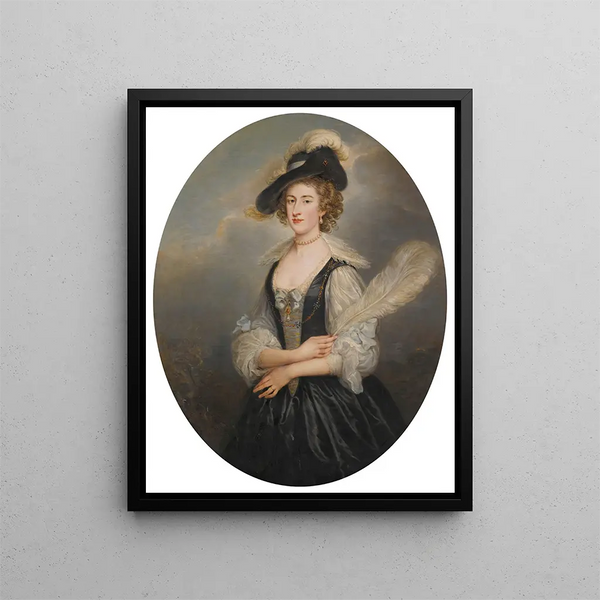 Portrait painting of Susanna Hoare, Countess of Ailesbury - William Hoare of Bath — framed artwork on a wall
