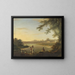 The Marmalong Bridge with a sepoy and natives in the foreground - William Hodges — framed artwork on a wall