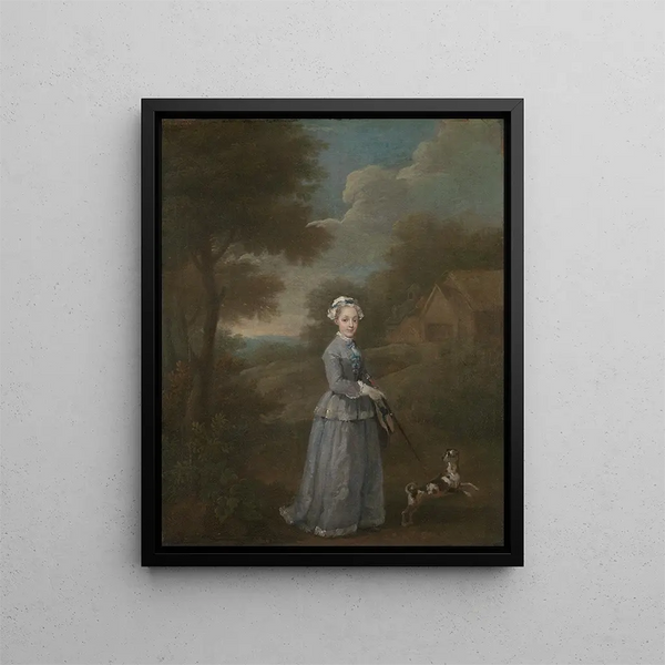 Mademoiselle Wood - William Hogarth — framed artwork on a wall