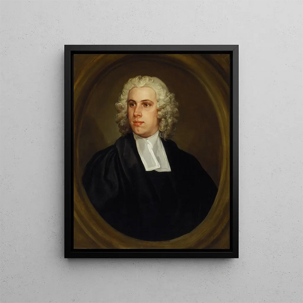 The Reverend Dr John Lloyd, curate of St Mildreds Church, Broad Street - William Hogarth — framed artwork on a wall