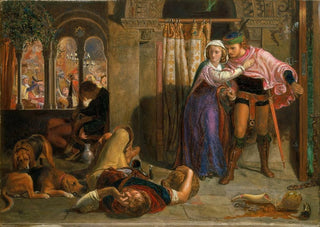 The Flight of Madeleine and Porphyro During the Drunkenness Accompanying the Feast The Eve of Saint Agnes - William Holman Hunt — artwork view
