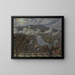View from a terrace of a river landscape at night - William Holman Hunt — framed artwork on a wall