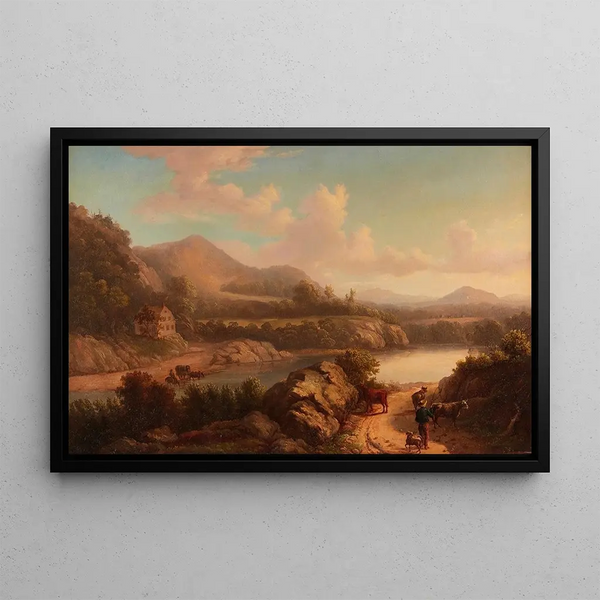 Landscape painting in the State of New York - William J. Satt — framed artwork on a wall