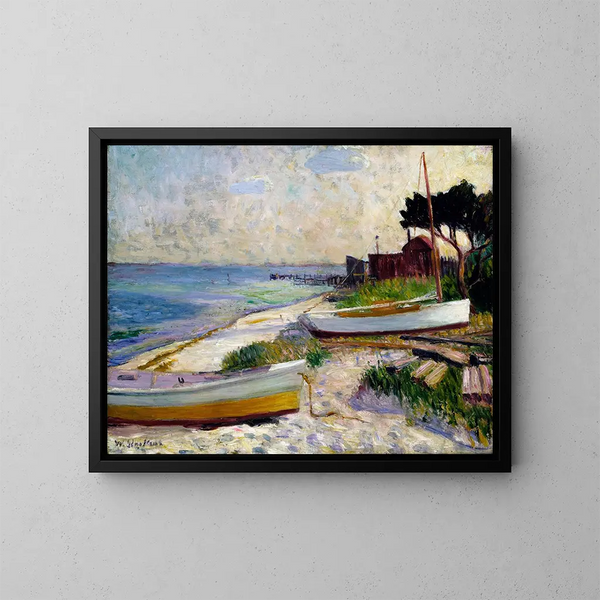 Beach Scene - William James Glackens — framed artwork on a wall