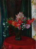 Bouquet sur nappe rouge - William James Glackens — artwork view