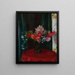 Bouquet sur nappe rouge - William James Glackens — framed artwork on a wall