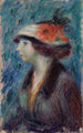 Young girl with a floral hat - William James Glackens — artwork view