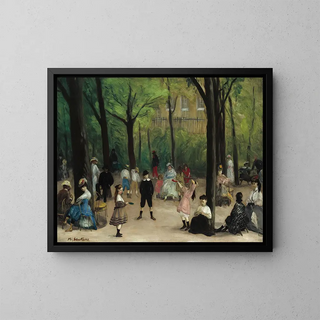Gardens of Luxembourg - William James Glackens — framed artwork on a wall