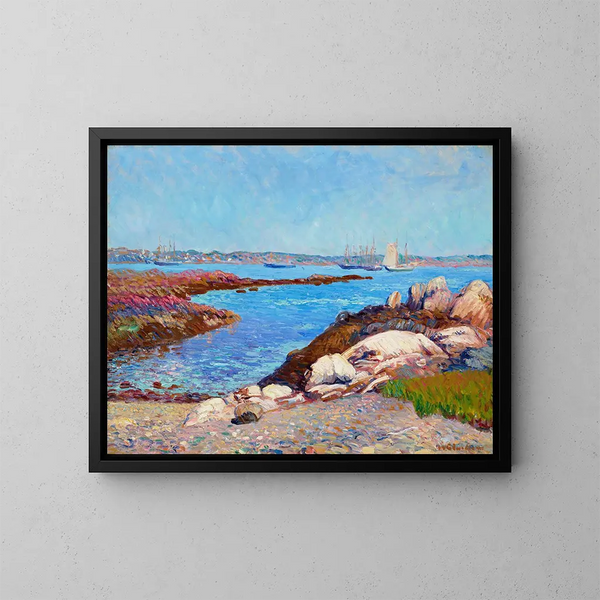 Portsmouth Harbor, New Hampshire - William James Glackens — framed artwork on a wall