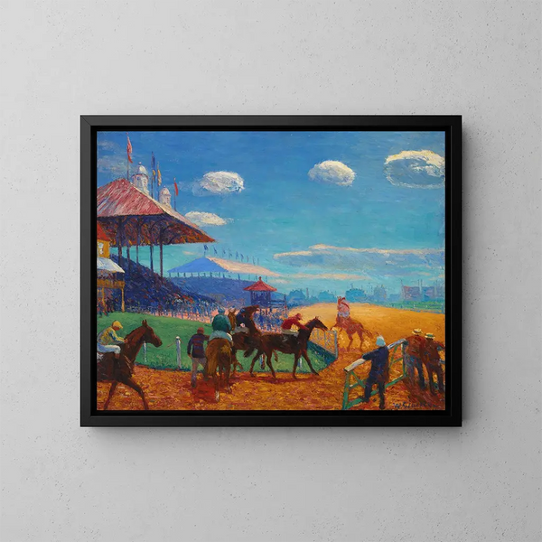 Race Track - William James Glackens — framed artwork on a wall
