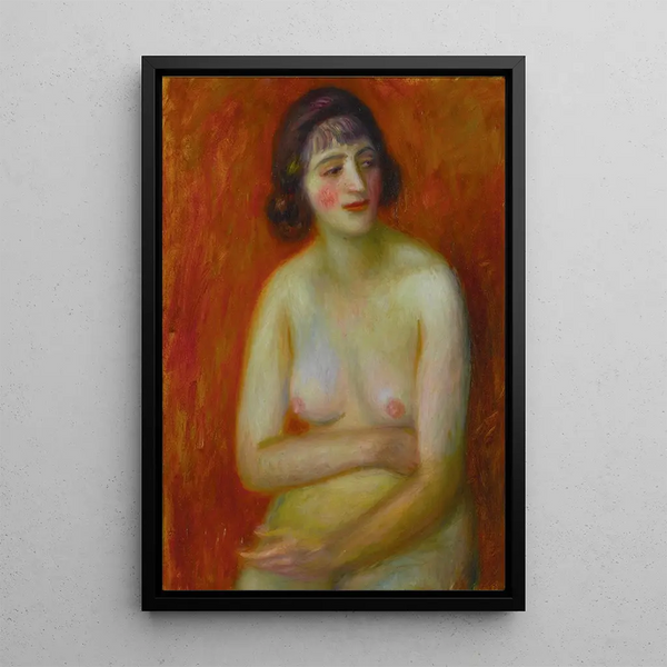 Nude Sitting Painting - William James Glackens — framed artwork on a wall