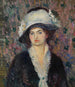 Boutique Lady with Feathered Hat - William James Glackens — artwork view