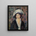 Boutique Lady with Feathered Hat - William James Glackens — framed artwork on a wall