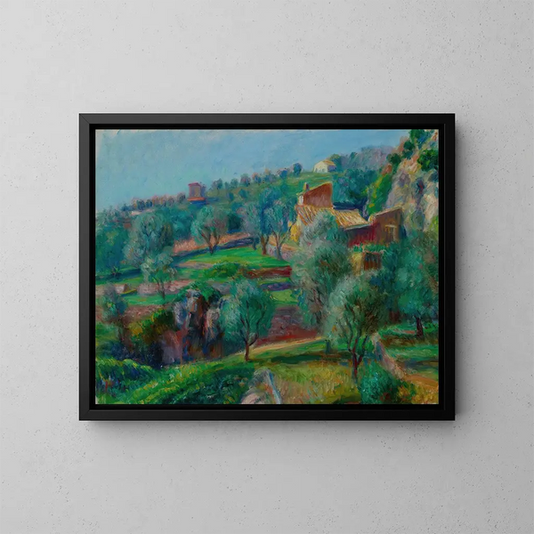 Terraces of the South of France - William James Glackens — framed artwork on a wall