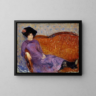 La robe violette - William James Glackens — framed artwork on a wall