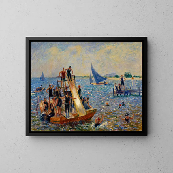 The Raft - William James Glackens — framed artwork on a wall