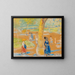 Woman with an umbrella at Washington Square - William James Glackens — framed artwork on a wall