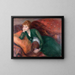 Young woman in green - William James Glackens — framed artwork on a wall