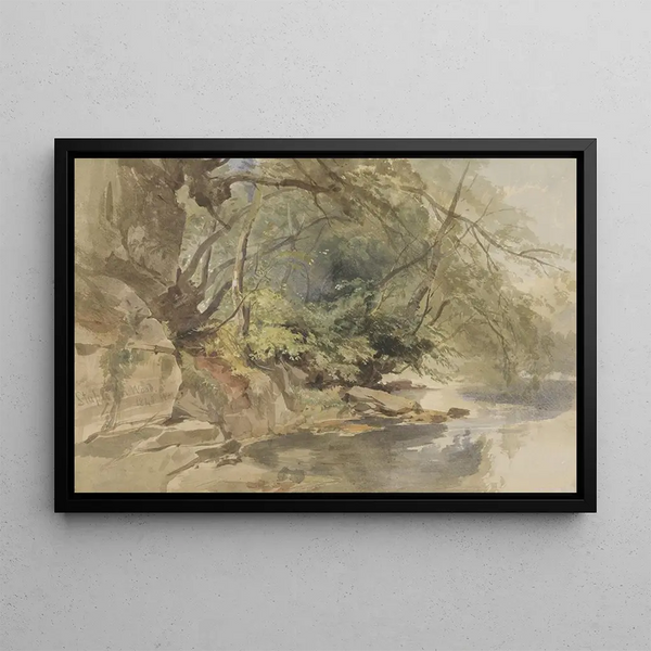 View in Stapleton Wood near Bristol - William James Müller — framed artwork on a wall