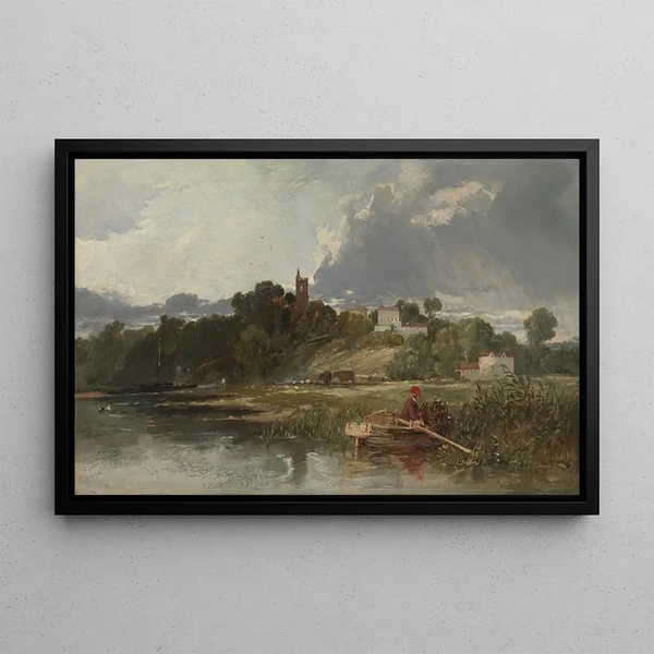 Gillingham sur la Medway - William James Müller — framed artwork on a wall