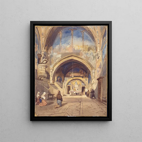 Interior of the Church of San Benedetto Subiaco - William James Müller — framed artwork on a wall