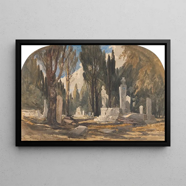 Near the caravan bridge in Smyrna - William James Müller — framed artwork on a wall