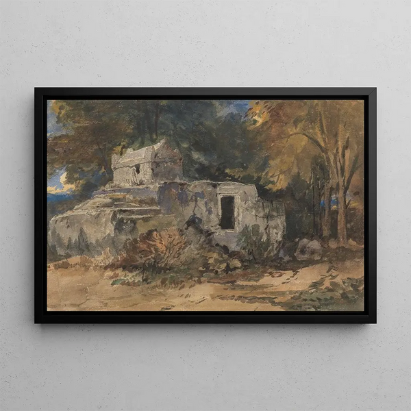 Lycia Rock Tombs - William James Müller — framed artwork on a wall