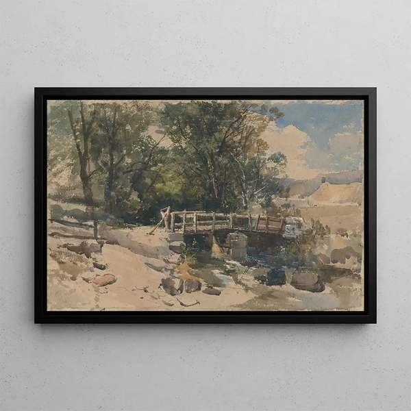 The Bridge - William James Müller — framed artwork on a wall
