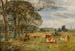 grazing livestock with Sefton Church in the distance - William Joseph Julius Caesar Bond — artwork view