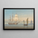 a British frigate anchoring - William Joy — framed artwork on a wall