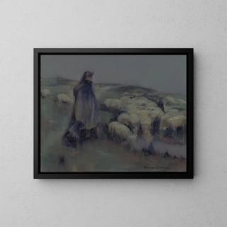 A shepherdess - William Kennedy — framed artwork on a wall
