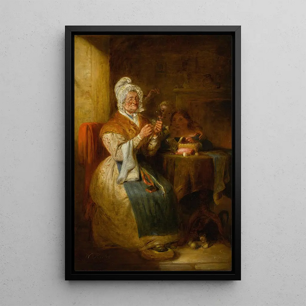 Enfilant l'aiguille - William Kidd — framed artwork on a wall