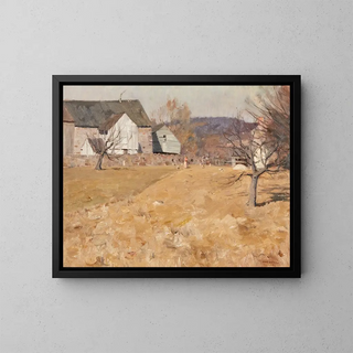 Nourrir les poules - William Langson Lathrop — framed artwork on a wall